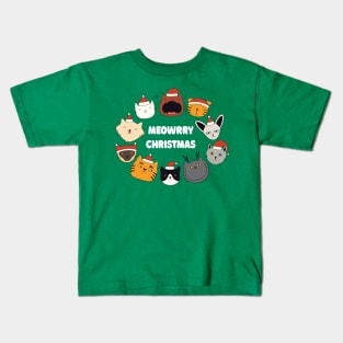 Meowrry Christmas Kids T-Shirt